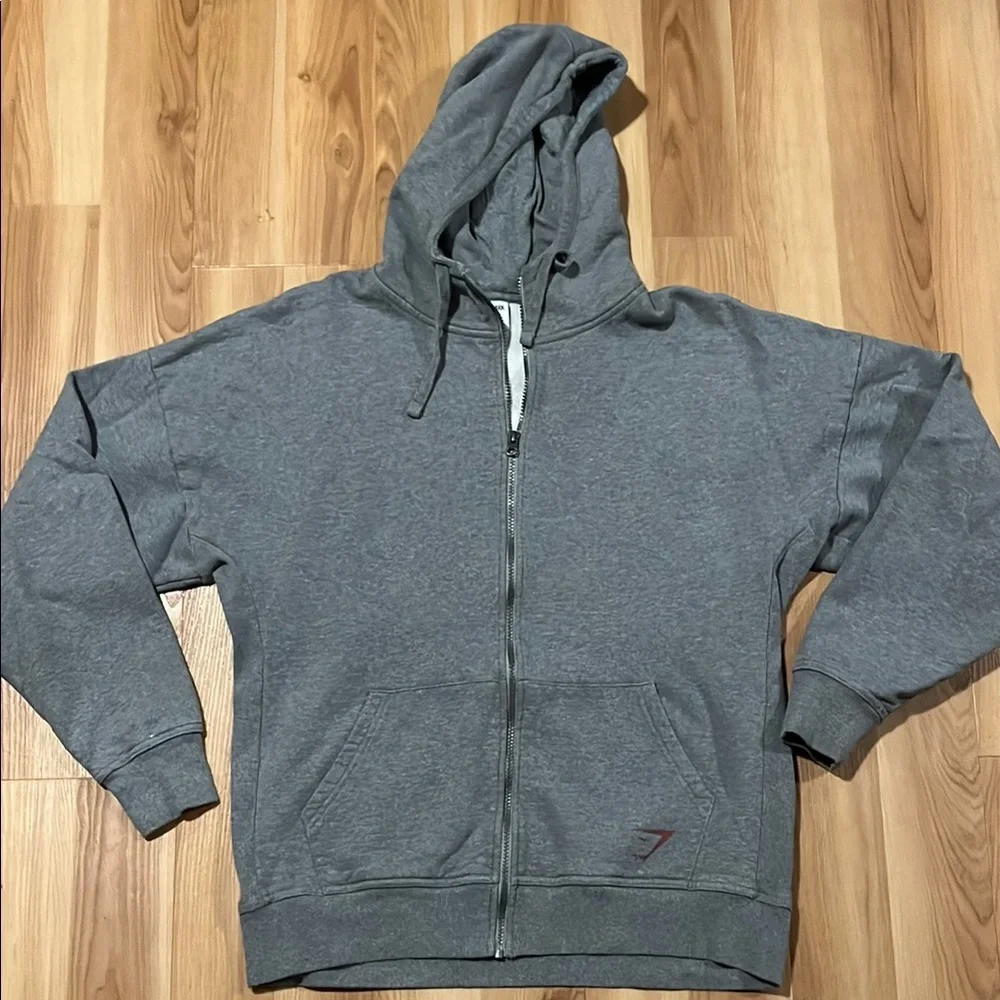 Gymshark Gray power zip up hoodie - Picture 2 of 7